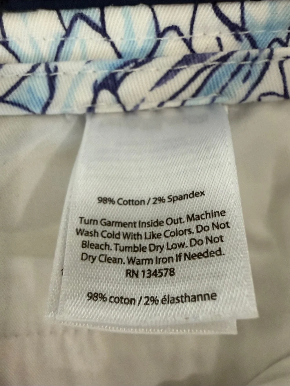 Vineyard Vines Navy & Light Blue Tropical Print Shorts Men’s Size 32 Cotton